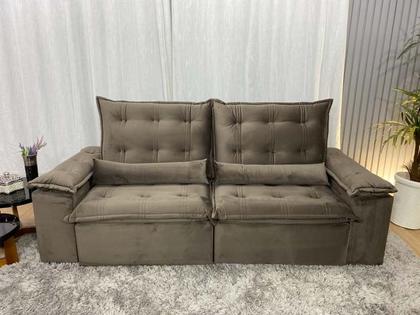 Imagem de Sofá Retrátil Reclinável 2,00 m Marrom 500 Tijuca Plus