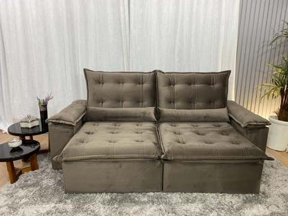 Imagem de Sofá Retrátil Reclinável 2,00 m Marrom 500 Tijuca Plus