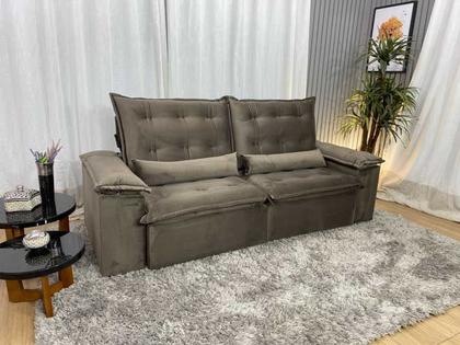 Imagem de Sofá Retrátil Reclinável 2,00 m Marrom 500 Tijuca Plus