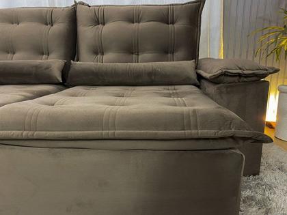 Imagem de Sofá Retrátil Reclinável 2,00 m Marrom 500 Tijuca Plus