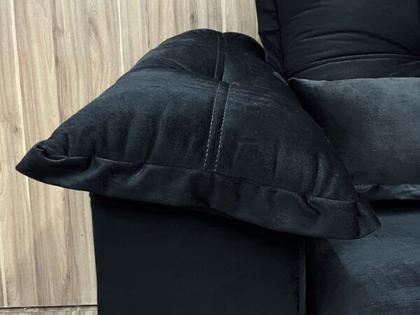 Sofá Retrátil Reclinável 2,00 m Preto Flore - ALPOIM Imagem de Sofá Retrátil Reclinável 2,00 m Preto Flore