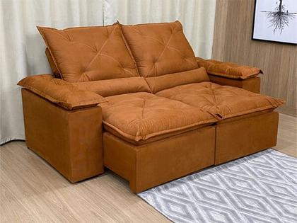 Sofá Retrátil Reclinável 2,00 m Terracota PREMIUM - ALPOIM Imagem de Sofá Retrátil Reclinável 2,00 m Terracota PREMIUM