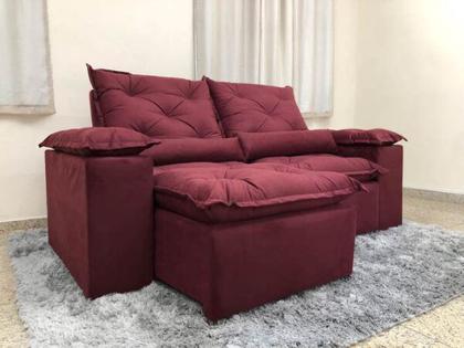 Sofá Retrátil Reclinável 2,00 m Vinho PREMIUM - ALPOIM Imagem de Sofá Retrátil Reclinável 2,00 m Vinho PREMIUM