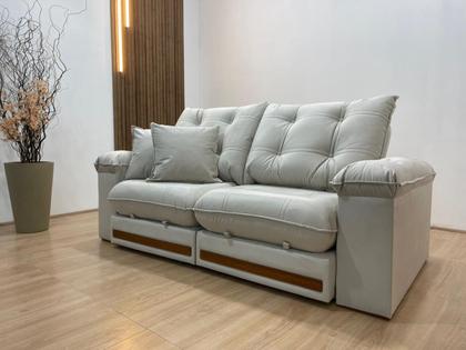 Imagem de Sofá Retrátil Reclinável 2,10 m Bege B015 Gael