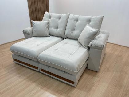 Imagem de Sofá Retrátil Reclinável 2,10 m Bege B015 Gael