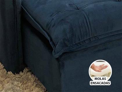 Sofá Retrátil Reclinável 2,25 m Azul 325 Leticia - Alpoim Imagem de Sofá Retrátil Reclinável 2,25 m Azul 325 Leticia