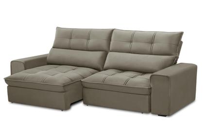 Imagem de Sofá Retrátil / Reclinável 2,30 m Ferguile Lotus Tc 12001 (Veludo Bege Acinzentado)