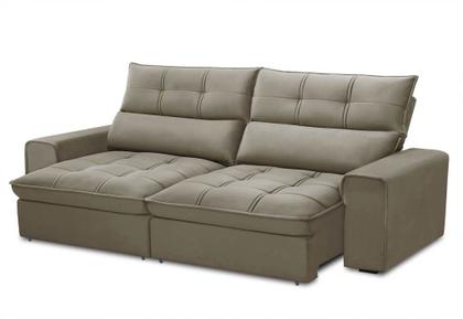 Imagem de Sofá Retrátil / Reclinável 2,30 m Ferguile Lotus Tc 12001 (Veludo Bege Acinzentado)