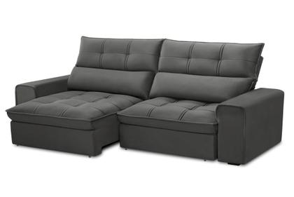 Imagem de Sofá Retrátil / Reclinável 2,30 m Ferguile Lotus Tc 12003 (Veludo Acinzentado Escuro)