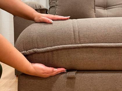 Imagem de Sofá Retrátil Reclinável 2,30 m Linho Marrom A229 Gael