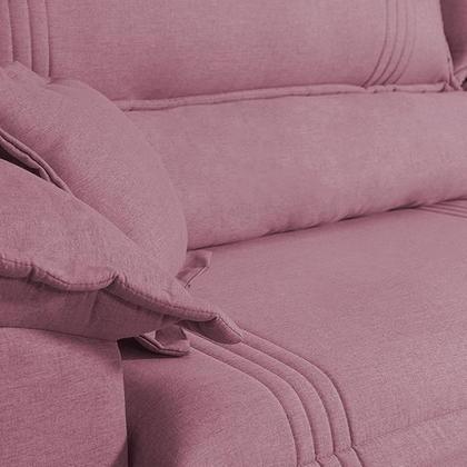 Imagem de Sofá Retrátil Reclinável 2,30m Nivus Rose c/ Molas Ensacadas - King House