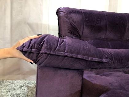 Sofá Retrátil Reclinável 2,50 m Violeta 6 Geórgia - Alpoim Imagem de Sofá Retrátil Reclinável 2,50 m Violeta 6 Geórgia