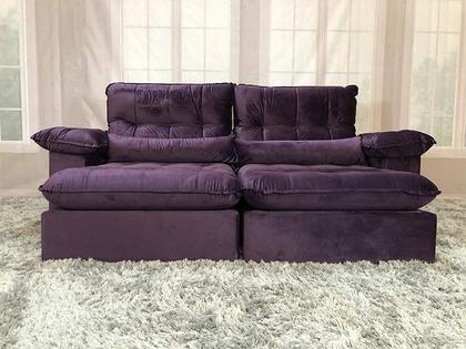 Sofá Retrátil Reclinável 2,50 m Violeta 6 Geórgia - Alpoim Imagem de Sofá Retrátil Reclinável 2,50 m Violeta 6 Geórgia