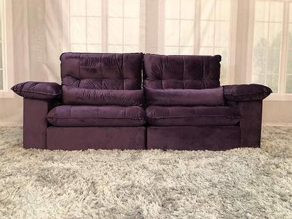 Sofá Retrátil Reclinável 2,50 m Violeta 6 Geórgia - Alpoim Imagem de Sofá Retrátil Reclinável 2,50 m Violeta 6 Geórgia