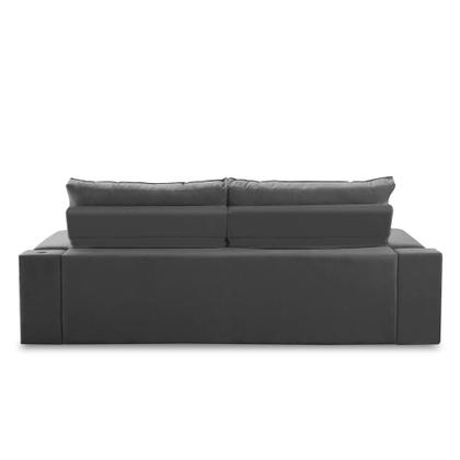 Imagem de Sofá Retrátil Reclinável 3 lugares 2,00m com Porta Copos e USB Helena Suede Cinza Adonai Estofados