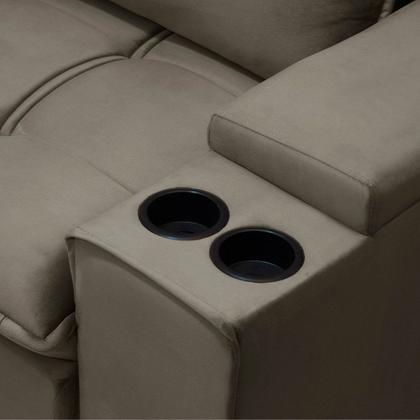 Imagem de Sofá Retrátil Reclinável 3 Lugares 210cm Moritz F05 Veludo Castor - Mpozenato