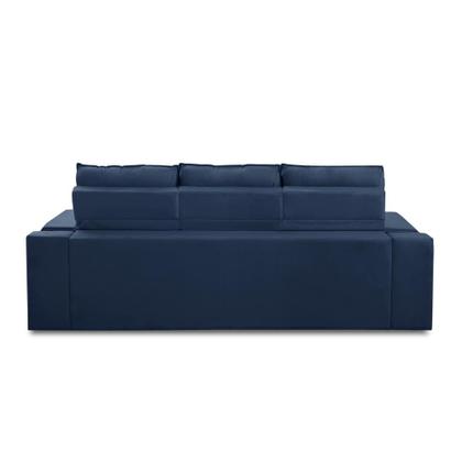 Sofá Retrátil Reclinável 3 lugares 2,10m com Porta Copos e USB Hannah Suede Azul Adonai Estofados Imagem de Sofá Retrátil Reclinável 3 lugares 2,10m com Porta Copos e USB Hannah Suede Azul Adonai Estofados