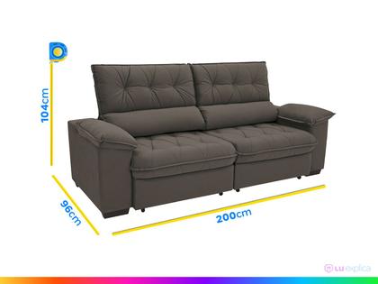 Imagem de Sofá Retrátil Reclinável 3 Lugares Suede Hannover Linoforte