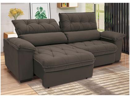 Imagem de Sofá Retrátil Reclinável 3 Lugares Suede Hannover Linoforte