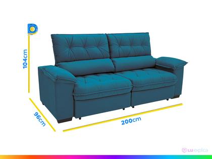 Imagem de Sofá Retrátil Reclinável 3 Lugares Suede Hannover Linoforte