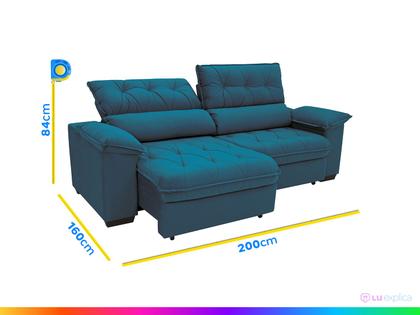 Imagem de Sofá Retrátil Reclinável 3 Lugares Suede Hannover Linoforte