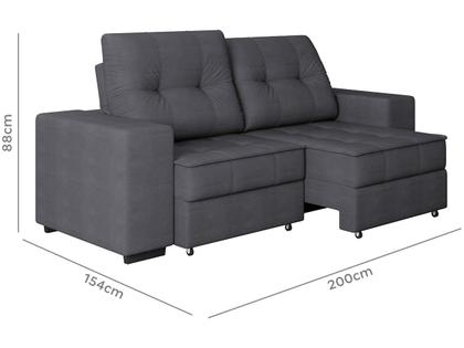 Sofá Retrátil Reclinável 3 Lugares Suede Moviment Artesano Linoforte Imagem de Sofá Retrátil Reclinável 3 Lugares Suede Moviment Artesano Linoforte