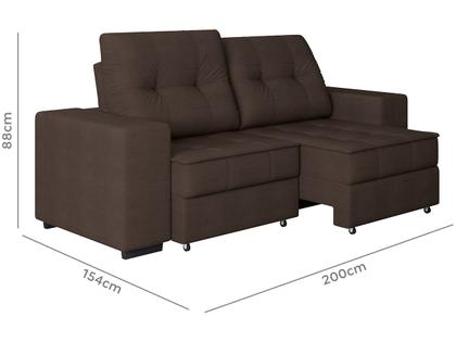 Sofá Retrátil Reclinável 3 Lugares Suede Moviment Artesano Linoforte Imagem de Sofá Retrátil Reclinável 3 Lugares Suede Moviment Artesano Linoforte
