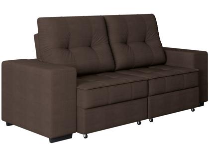 Sofá Retrátil Reclinável 3 Lugares Suede Moviment Artesano Linoforte Imagem de Sofá Retrátil Reclinável 3 Lugares Suede Moviment Artesano Linoforte