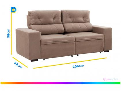 Sofá Retrátil Reclinável 3 Lugares Suede - Phormatta Evolution SMP Imagem de Sofá Retrátil Reclinável 3 Lugares Suede