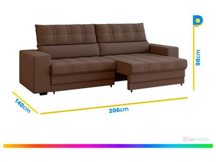 Imagem de Sofá Retrátil Reclinável 3 Lugares Veludo Medelín Besthouse