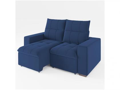 Sofá Retrátil Reclinável 3 Lugares Veludo Miami Gralha Azul Estofados Imagem de Sofá Retrátil Reclinável 3 Lugares Veludo Miami Gralha Azul Estofados
