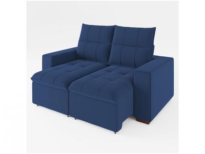 Sofá Retrátil Reclinável 3 Lugares Veludo Miami Gralha Azul Estofados Imagem de Sofá Retrátil Reclinável 3 Lugares Veludo Miami Gralha Azul Estofados
