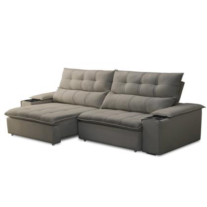 Imagem de Sofá Retrátil Reclinável 4 Lugares 250cm com Porta Copos e Objetos Bulgária