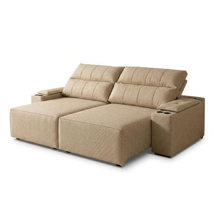 Imagem de Sofá Retrátil Reclinável 4 Lugares com Entrada USB e Porta Copos 230cm Áustria Yescasa