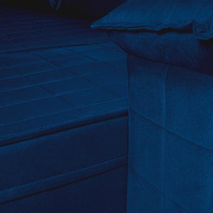 Sofá Retrátil Reclinável 4 lugares com molas 2,30m Quantum Suede Velut Azul - King House Imagem de Sofá Retrátil Reclinável 4 lugares com molas 2,30m Quantum Suede Velut Azul - King House