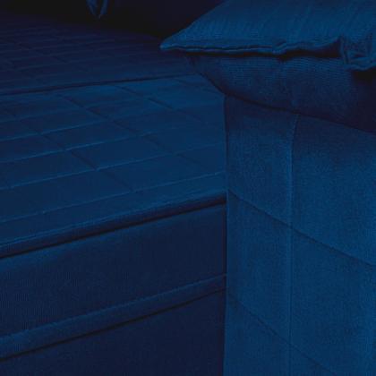 Imagem de Sofá Retrátil Reclinável 4 lugares com molas 2,30m Quantum Suede Velut Azul - King House