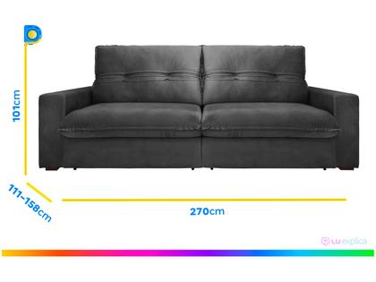 Imagem de Sofá Retrátil Reclinável 4 Lugares Nipon Gralha Azul