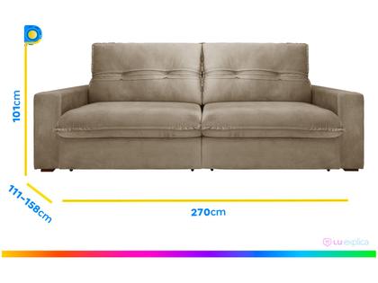 Imagem de Sofá Retrátil Reclinável 4 Lugares Nipon Gralha Azul