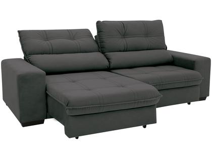 Imagem de Sofá Retrátil Reclinável 4 Lugares Suede Brunello Linoforte