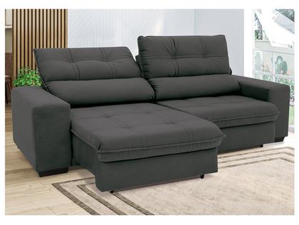 Imagem de Sofá Retrátil Reclinável 4 Lugares Suede Brunello Linoforte