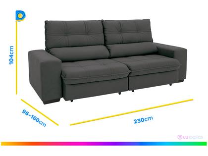 Imagem de Sofá Retrátil Reclinável 4 Lugares Suede Brunello Linoforte