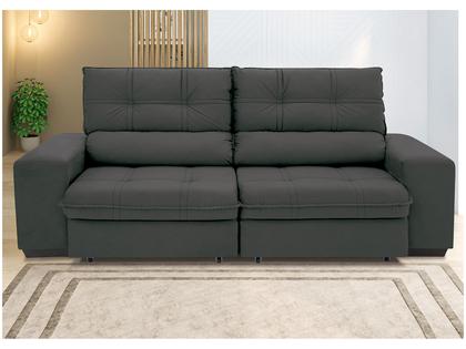 Imagem de Sofá Retrátil Reclinável 4 Lugares Suede Brunello Linoforte