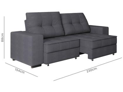 Imagem de Sofá Retrátil Reclinável 4 Lugares Suede Moviment Artesano Linoforte