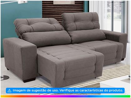 Sofá Retrátil Reclinável 4 Lugares Suede - Moviment Mozart Linoforte Imagem de Sofá Retrátil Reclinável 4 Lugares Suede