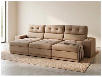 Imagem de Sofá Retrátil Reclinável 4 Lugares Veludo Roma Besthouse