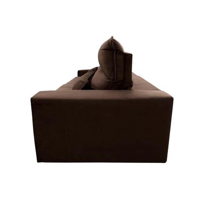 Imagem de Sofá Retrátil/Reclinável Amsterdam 2,10m Suede Velut Marrom c/ Molas no Assento - King House