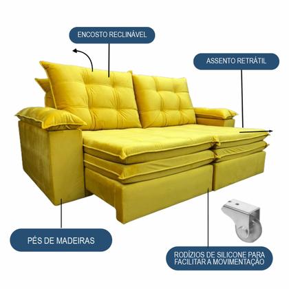 Imagem de Sofá Retrátil Reclinável Extremamente Confortável em Veludão Sevilha