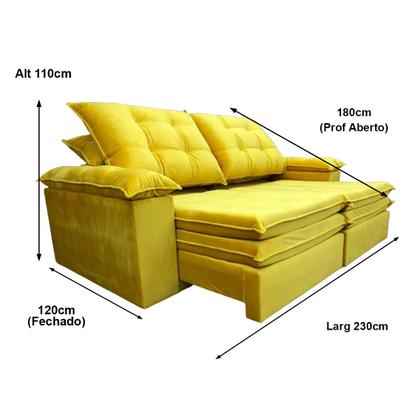 Imagem de Sofá Retrátil Reclinável Extremamente Confortável em Veludão Sevilha