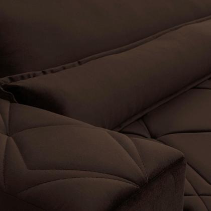 Imagem de Sofá Retrátil/Reclinável França 2,10m Suede Velut Marrom c/ Molas no Assento - King House