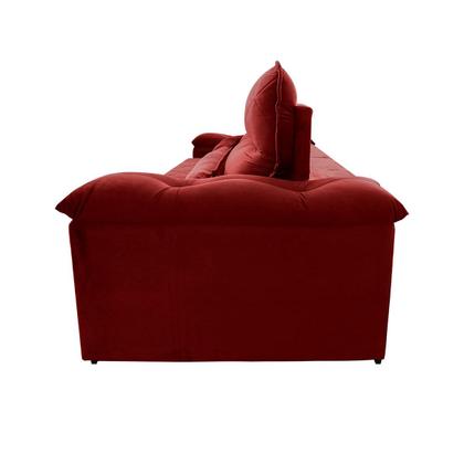 Imagem de Sofá Retrátil Reclinável Grécia 2,70m Suede Velut Vermelho Molas no Assento - King House